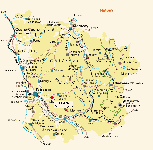 Carte de la Nièvre